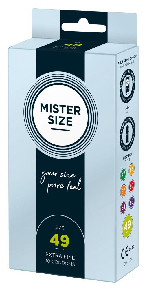 Mister Size Kondombox, Extra Fine, Größe 49, 10 Kondome