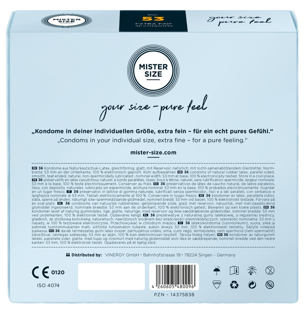 Mister Size 53mm – Kondome in individueller Passform - 36er