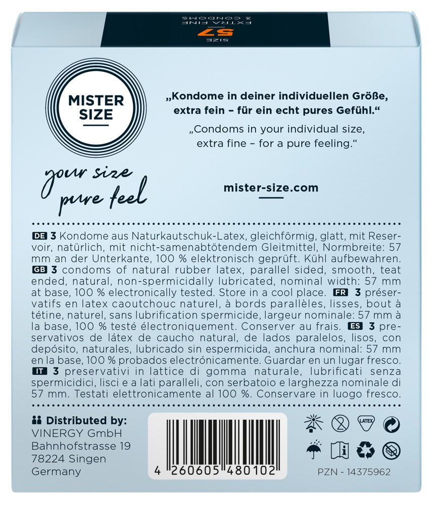 Mister Size 57mm – Kondome in individueller Passform - 3er