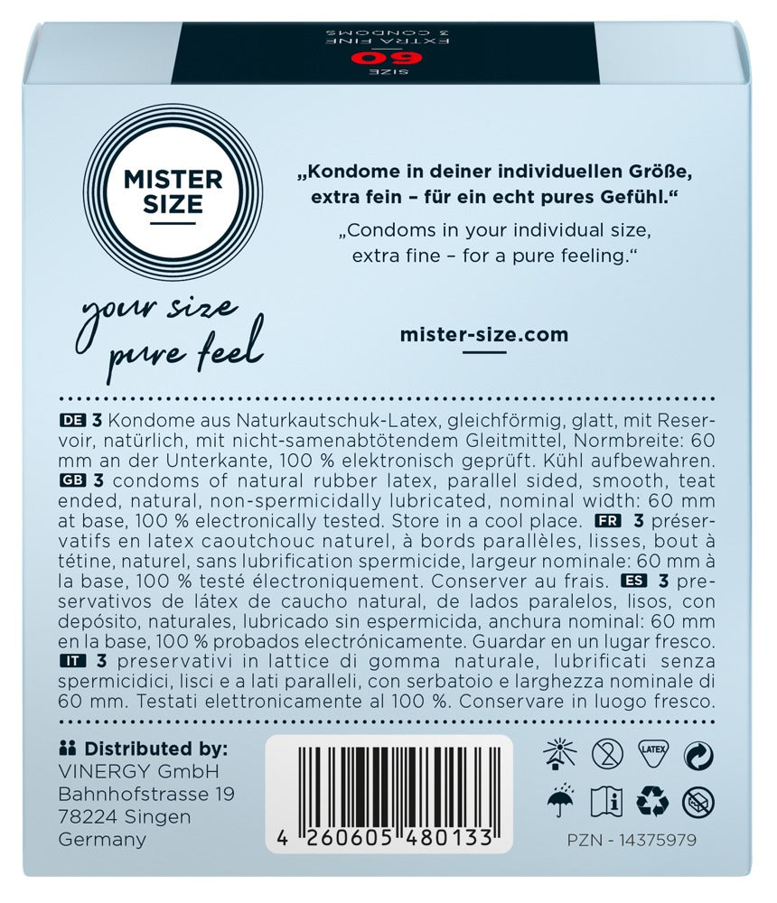 Mister Size 60mm – Kondome in individueller Passform -3er
