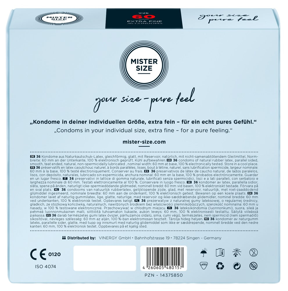 Mister Size 60mm – Kondome in individueller Passform - 36er