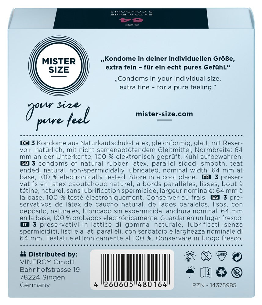 Mister Size 64mm Kondome in deiner perfekten Größe - 3er