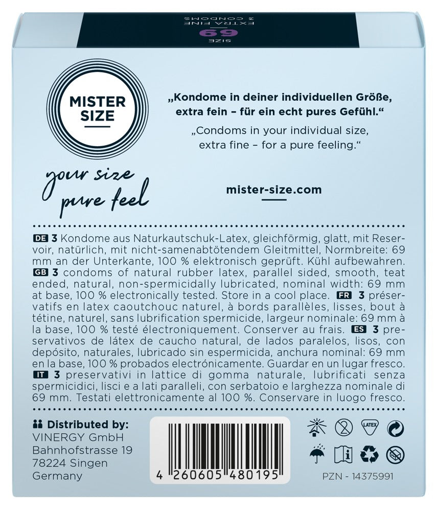 Mister Size 69mm - Perfekte Passform für intensiveres Gefühl - 3er