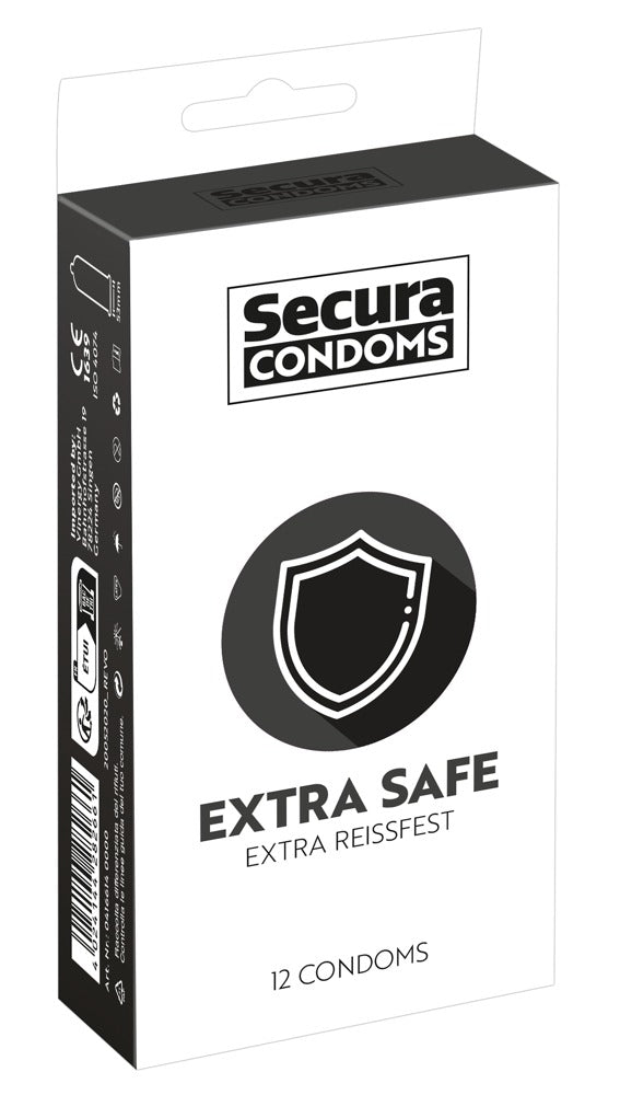 Secura "Extra Safe" – Transparente Kondome mit extra dicker Wandstärke - 12er