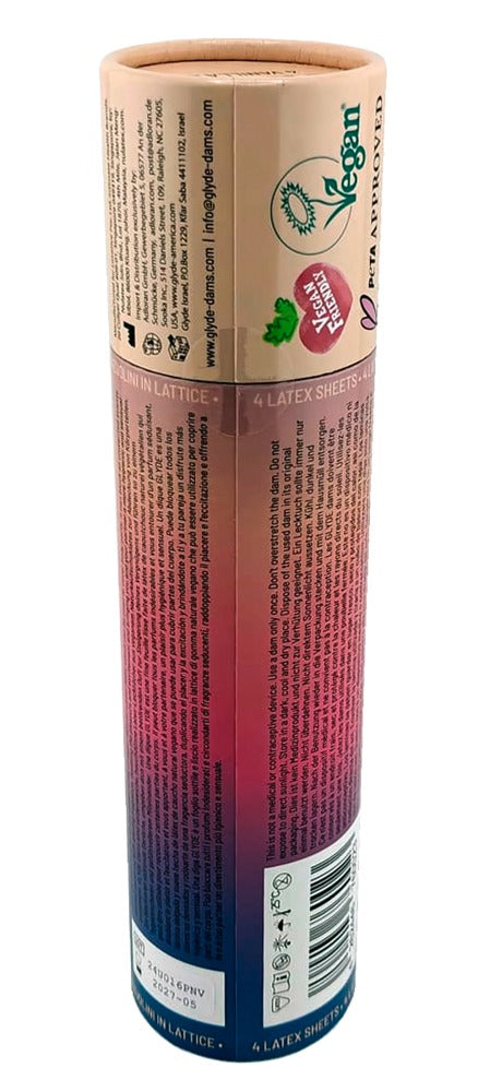Glyde Dams – Latex-Schutzlaken mit Vanilleduft - 4Stk. Vanille