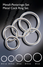 5-teiliges Penisring-Set aus Metall in fünf Größen