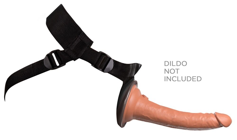 Schwarzer Strap-on Harness mit verstellbaren Gurten und Befestigungsschlaufen