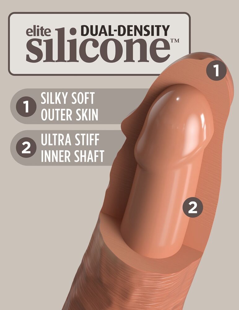 Dual-Density-Silikon-Umschnalldildo, glatte Oberfläche und geformter Schaft