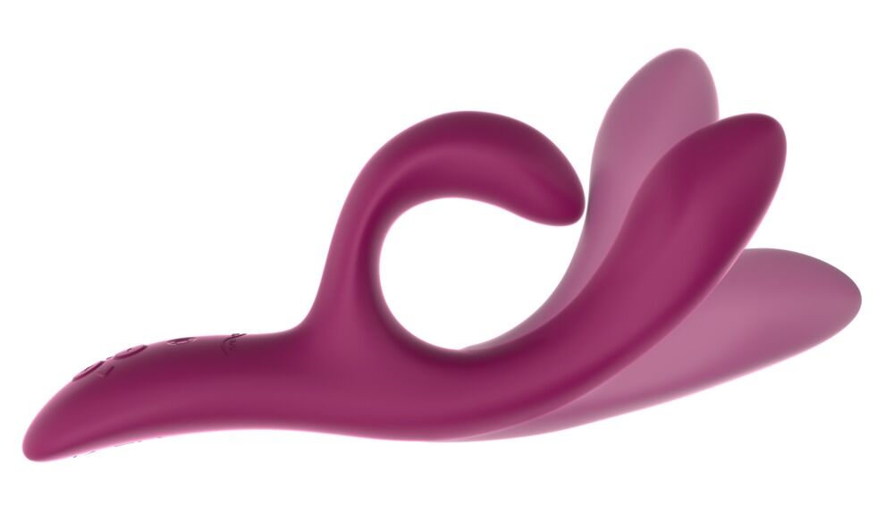Ultraflexibler Vibrator in Lila aus der Seitenansicht, rundes Mittelteil
