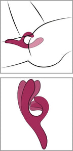 Ultraflexibler Vibrator in Lila in gebogener Position, seitliche Ansicht