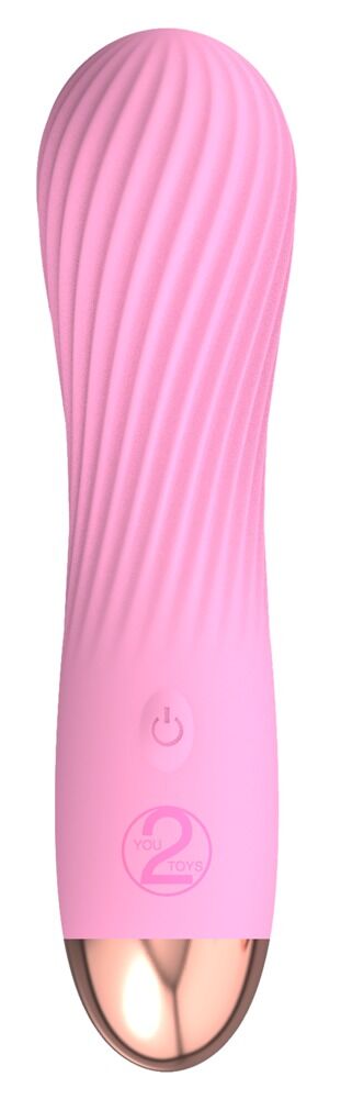 Mini-Vibrator, pinkfarbenes glattes Design mit Ein-/Aus-Taste und „2“-Markierung