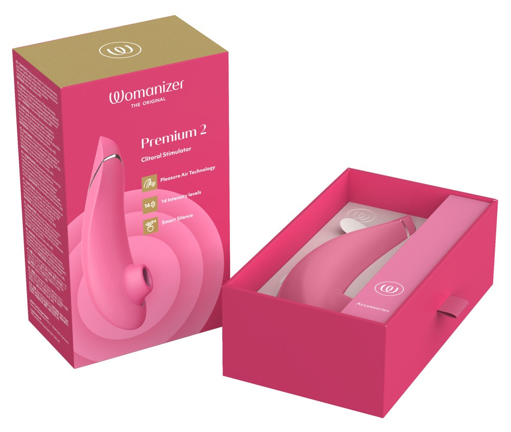 Womanizer Premium 2 – Druckwellenstimulator mit 14 Intensitäten - rosa