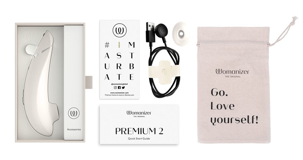 Womanizer Premium 2 – Druckwellenstimulator mit innovativer Pleasure Air Technology in Weiß