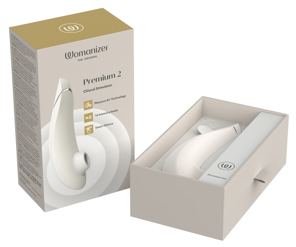Womanizer Premium 2 – Druckwellenstimulator mit innovativer Pleasure Air Technology in Weiß