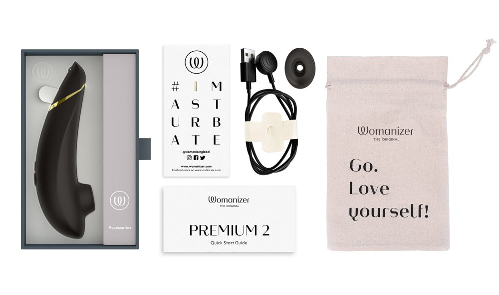 Womanizer Premium 2 – Druckwellenstimulator mit 14 Intensitäten - schwarz