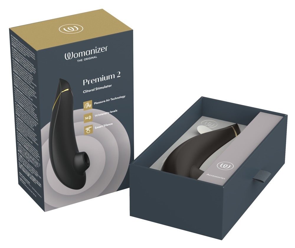 Womanizer Premium 2 – Druckwellenstimulator mit 14 Intensitäten - schwarz
