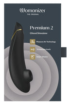 Womanizer Premium 2 – Druckwellenstimulator mit 14 Intensitäten - schwarz