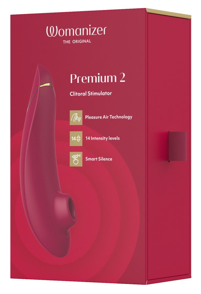 Womanizer Premium 2 – Druckwellenstimulator in Bordeaux Rot