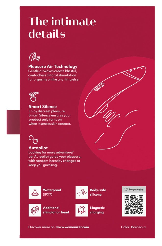 Womanizer Premium 2 – Druckwellenstimulator in Bordeaux Rot