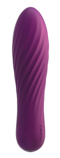 Lila TULIP von Svakom Vibrator, längliche Form mit geripptem Griffbereich
