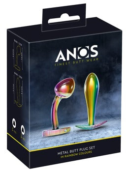 Metal Butt Plug Set Rainbow