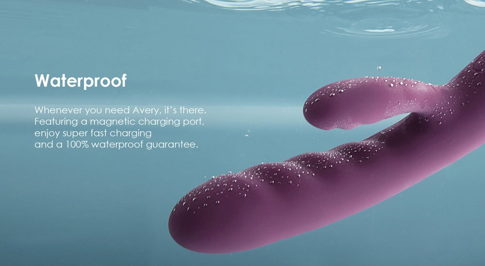 "Avery" Dual Stimulation Rabbit Vibrator with Thrusting Function - Purple