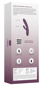 "Avery" Dual-Stimulation Rabbitvibrator mit Stoßfunktion - lila