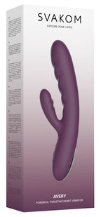 "Avery" Dual-Stimulation Rabbitvibrator mit Stoßfunktion - lila