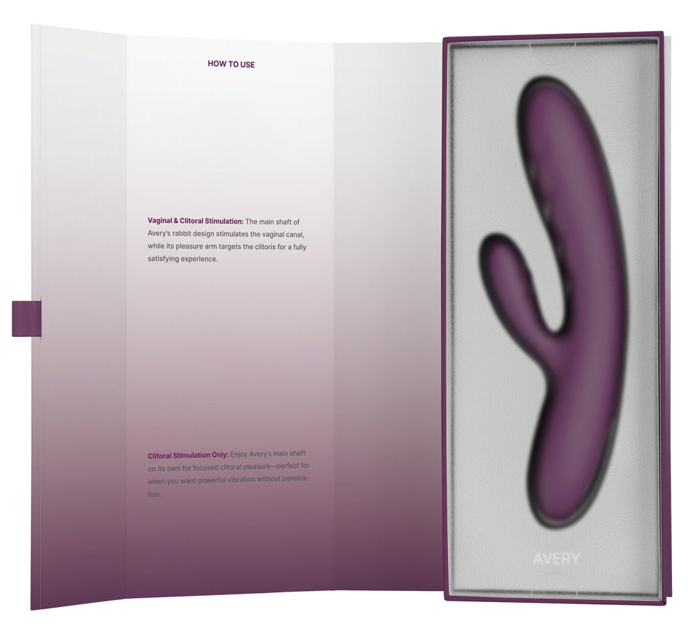 "Avery" Dual-Stimulation Rabbitvibrator mit Stoßfunktion - lila