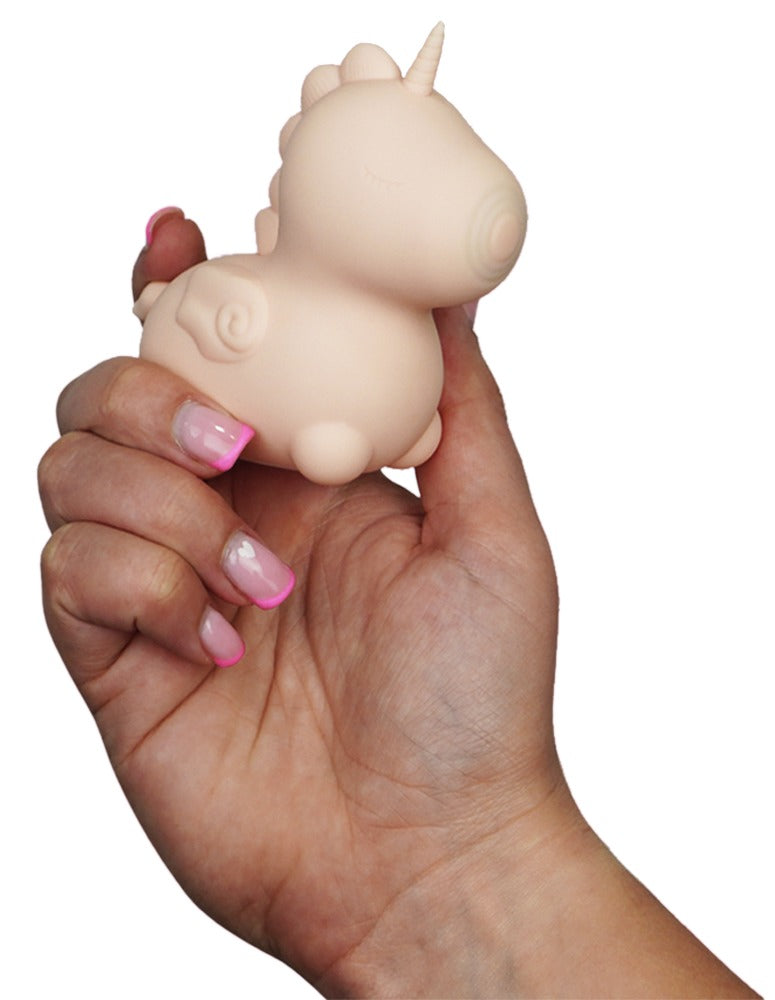 Unihorn "Heart Throb" - Pfirsich – Auflegevibrator im Einhorn-Design