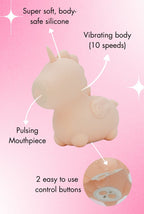 Unihorn "Heart Throb" - Pfirsich – Auflegevibrator im Einhorn-Design