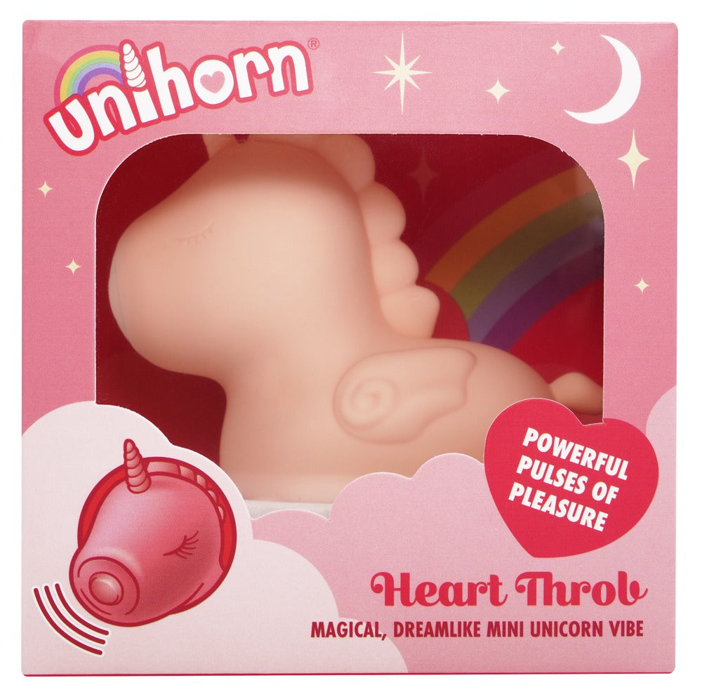 Unihorn "Heart Throb" - Pfirsich – Auflegevibrator im Einhorn-Design