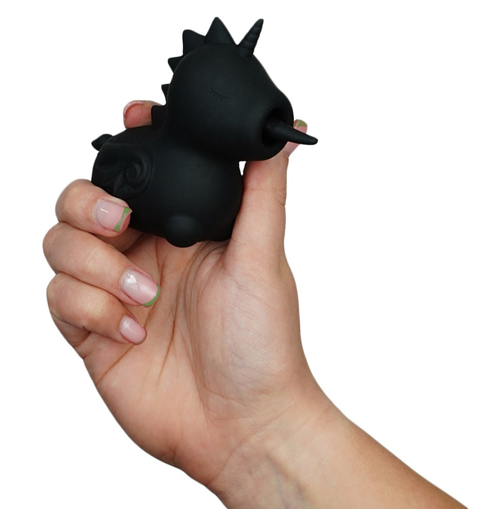 Unihorn "Wild Spirit" - Schwarz – Auflegevibrator mit Zungenfunktion