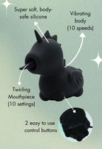 Unihorn "Wild Spirit" - Black - Lay-on Vibrator with Tongue Function