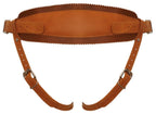 Strap-on-Geschirr aus echtem Leder mit breitem Bund und verstellbaren Seitenriemen