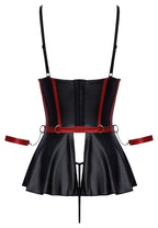 BONDAGE Ouvert-Set – Longline-Hebe mit String und Armfesseln 80B/M