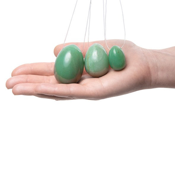 Yoni Eier 3er Set - Jade - 3er Set für Beckenbodentraining