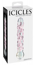 "Icicles-NO 07" Handgefertigter Glasdildo mit Reiznoppen