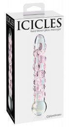 "Icicles-NO 07" Handgefertigter Glasdildo mit Reiznoppen
