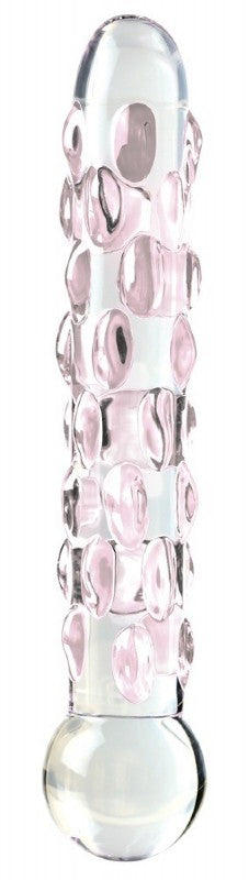 "Icicles-NO 07" Handgefertigter Glasdildo mit Reiznoppen