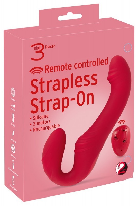 Strapless Strap-On von You2Toys – Gurtlos, Ferngesteuert, Doppelvibrator