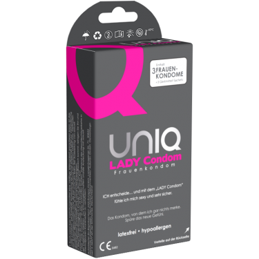 UNIQ - Innovatives Frauenkondom im praktischen Slip-Design - 3er