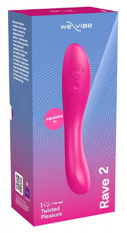Dual-Vibrator Rave 2 von weVibe, pinker Stab mit mehreren Bedientasten