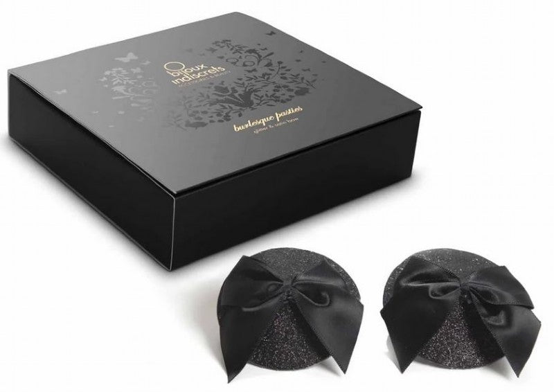 Burlesque Pasties – Glitter & Satin Bow