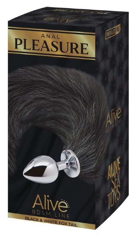 Alive BDSM Line - Black & White Fox Tail S