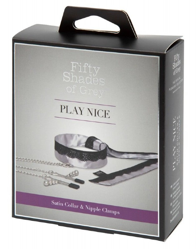 Fifty shades of Grey - " Play nice" Halsband mit Nippelklemmen