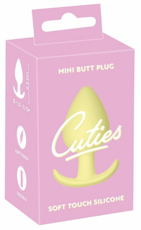 Mini-Buttplug aus Soft-Touch-Silikon, gelb, 6,5 cm