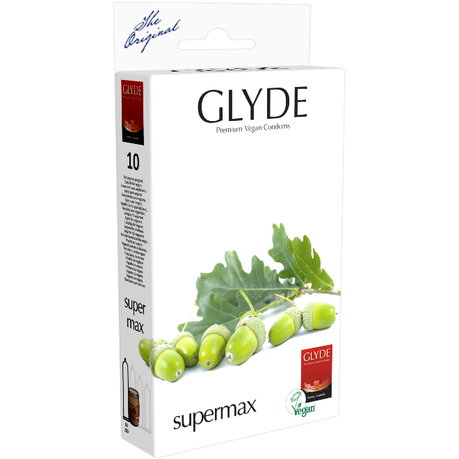 Glyde "Super Max" 60mm – Premium Kondome für Veganer - 10er