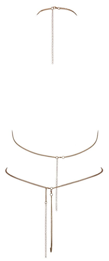 Goldenes Ketten-Bikini-Set mit Strass