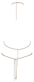 Goldenes Ketten-Bikini-Set mit Strass